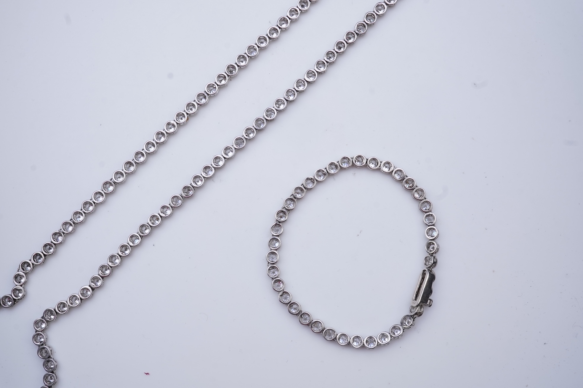 A cubic zirconia demi-parure